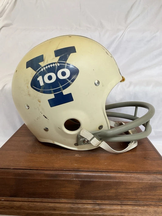 Original Riddell Yale Bulldogs Kra-Lite TK2 Game Football Helmet 100 Year Ann. WESTBROOKSPORTSCARDS