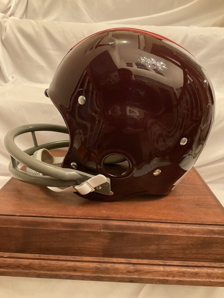 burgundy football helmet 1964 Washington Redskins Feather RK2 Style Football Helmet Charley Tay – WESTBROOKSPORTSCARDS