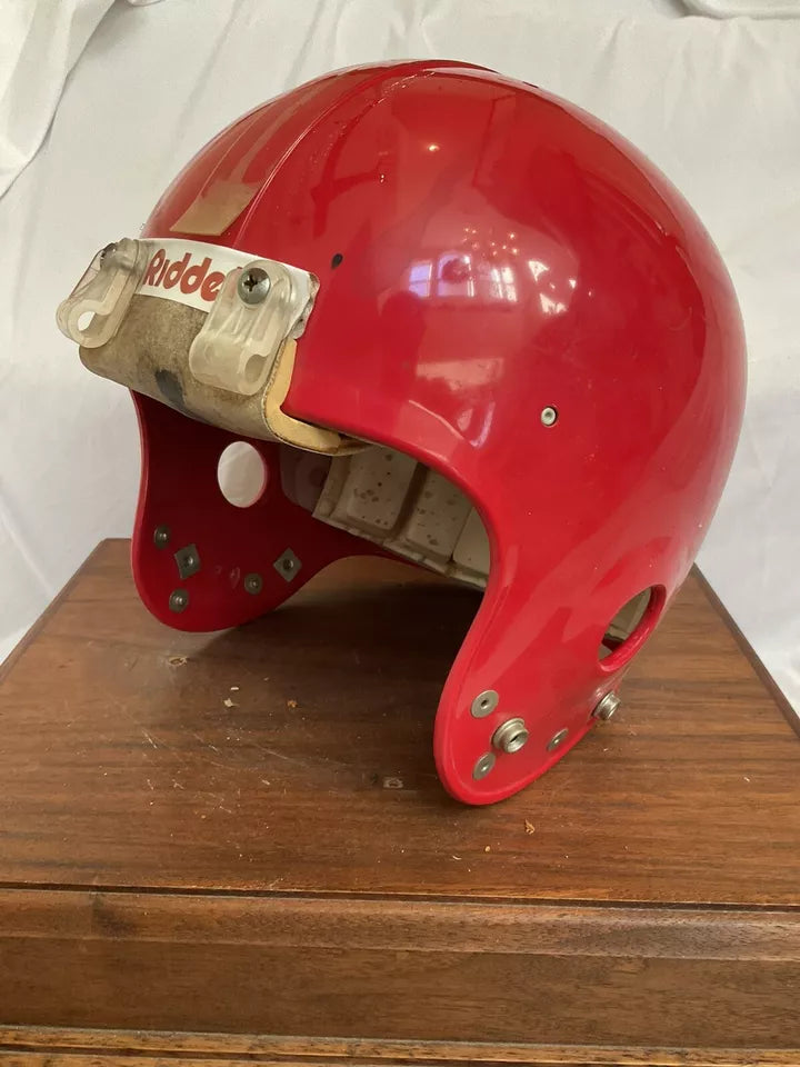 Vintage Medium Red Riddell ACE-1 Football Helmet Kansas City Chiefs Project? WESTBROOKSPORTSCARDS