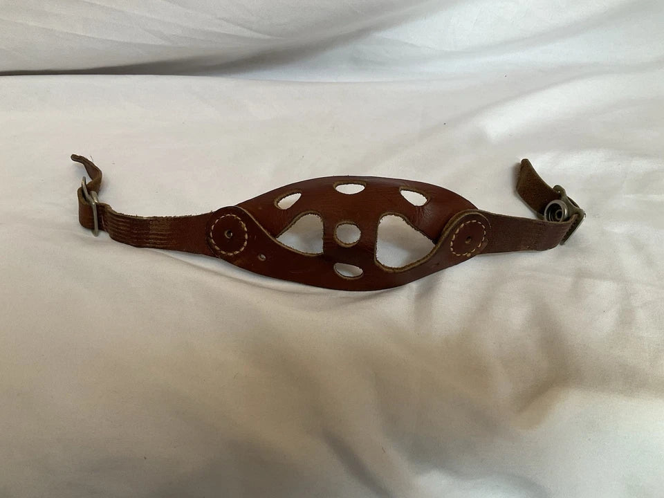 1960s Wilson Brown Leather Football Helmet Chin Strap - Very Nice Condition 1960s Wilson Brown Leather Football Helmet Chin Strap - Very Nice Condition