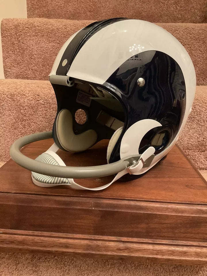 RK2 Style Suspension Football Helmet- Custom Los Angeles Rams Roman Gabriel WESTBROOKSPORTSCARDS