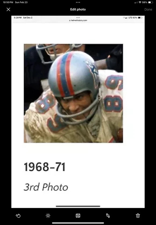Original Riddell 1970 Houston Oilers Kra-Lite-8 TK2 Game Football Helmet WESTBROOKSPORTSCARDS