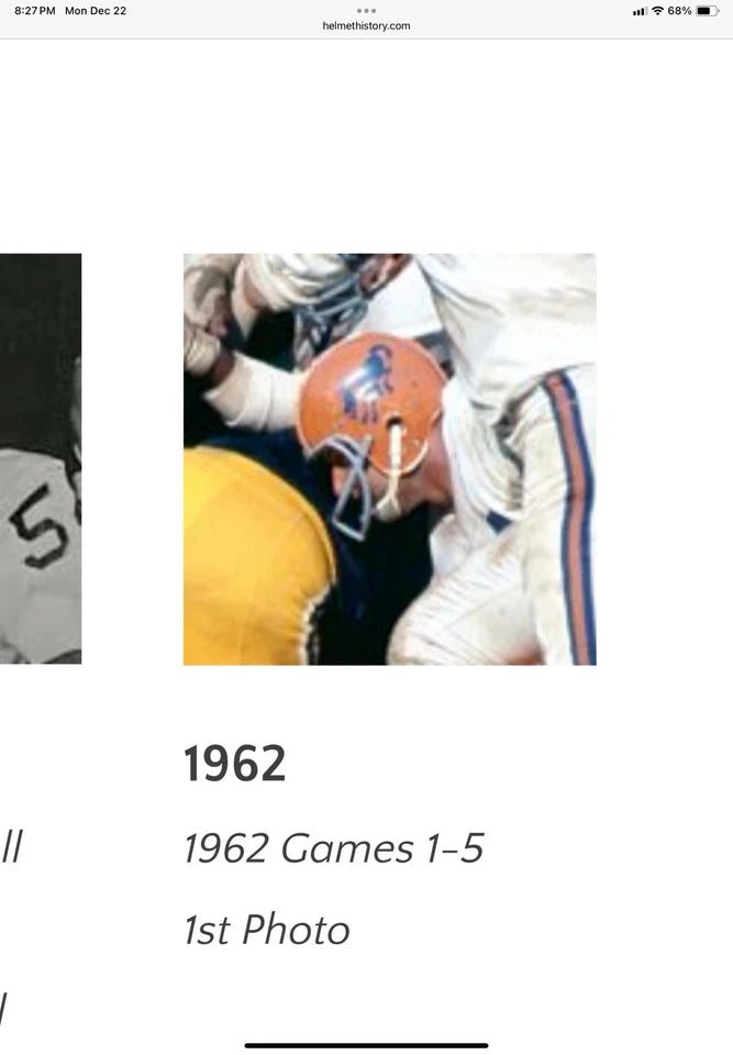 Riddell Kra-Lite RK2 Football Helmet 1962 Denver Broncos Blue Crazy Horse WESTBROOKSPORTSCARDS