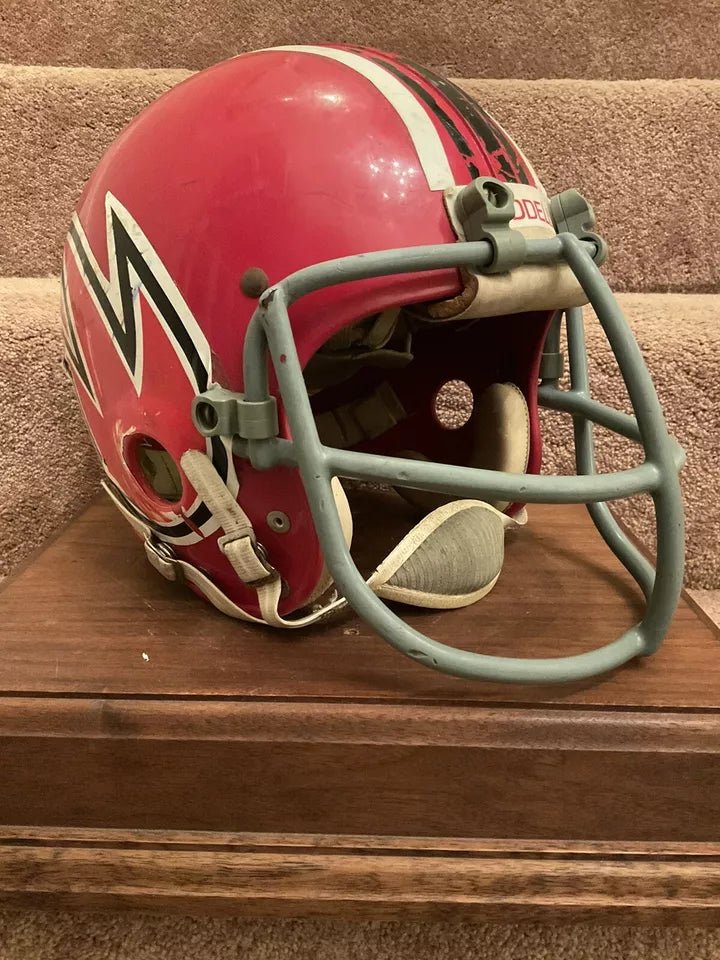 Original Vintage Authentic Riddell Kra-Lite II TK-2 Football Helmet Chicago Fire WESTBROOKSPORTSCARDS