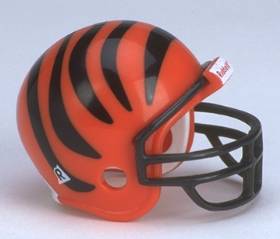 Riddell Pocket Pro and Throwback Pocket Pro mini helmets ( NFL ): Lot of 25 Cincinnati Bengals Pocket Pro Helmet