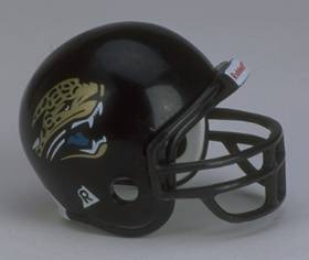 Riddell Pocket Pro and Throwback Pocket Pro mini helmets ( NFL ): Lot of 25 Jacksonville Jaguars Pocket Pro Helmets
