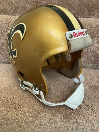 New Orleans Saints Vintage Riddell 1976 Kra-Lite II PAC-3 Football Helmet Size 7