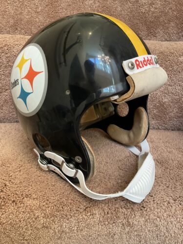 1975 football helmet Pittsburgh Steelers Riddell Micro-Fit Vintage 1975 Football Helmet Siz – WESTBROOKSPORTSCARDS