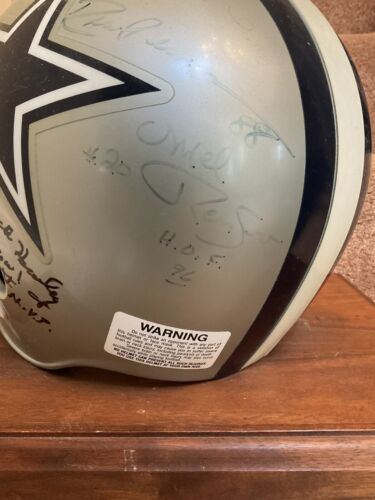 Dallas Cowboys Autographed Riddell Football Helmet Landry Staubach Dorsett White Sports Mem, Cards & Fan Shop:Autographs-Original:Football-NFL:Helmets WESTBROOKSPORTSCARDS   