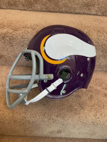 Minnesota Vikings Painted Horns RK2 Style Suspension Football Helmet Carl Eller