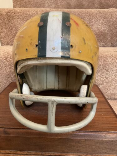 Vtg MacGregor Clear Shell Game Used Worn Display Football Helmet