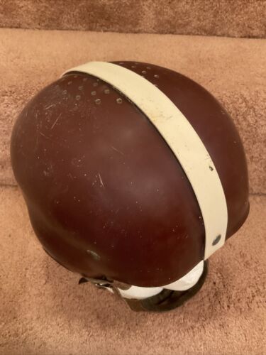 Riddell 1950s RT2 Football Helmet Maroon Under Clear Shell Vintage Chin Strap Sports Mem, Cards & Fan Shop:Fan Apparel & Souvenirs:Football-NFL Riddell   