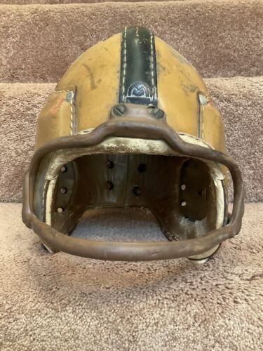 f60 leather football helmet MacGregor Authentic H612 Leather Suspension Football Helmet Notre Dame – WESTBROOKSPORTSCARDS