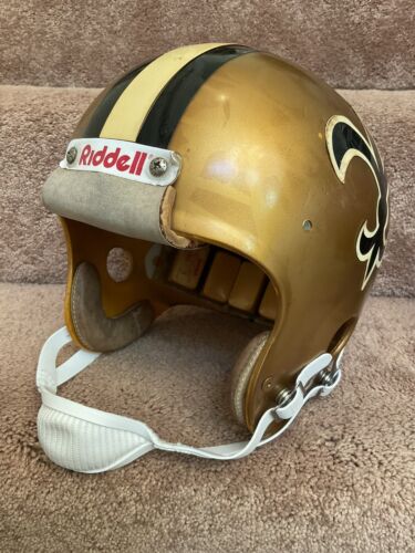 New Orleans Saints Vintage Riddell 1976 Kra-Lite II PAC-3 Football Helmet Size 7