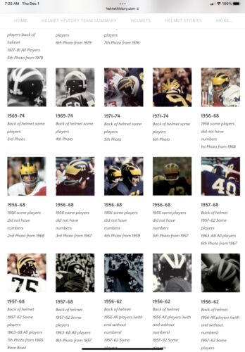 Michigan Wolverines 1956-68 Riddell Kra-Lite Suspension Football Helmet Sports Mem, Cards & Fan Shop:Fan Apparel & Souvenirs:College-NCAA Riddell   