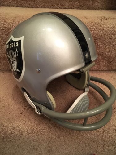 1967 motorcycle helmet Riddell Kra-Lite RK2 Suspension 1967 Oakland Raiders Football Helmet- – WESTBROOKSPORTSCARDS