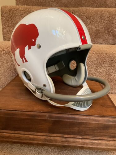 buffalo motorcycle helmet Riddell Classic Kra-Lite RK4 1963 Buffalo Bills Suspension Football He – WESTBROOKSPORTSCARDS