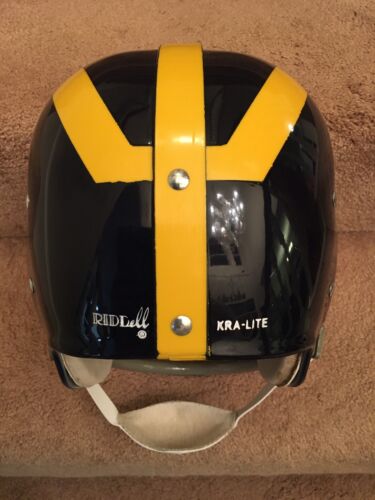 collegiate motorcycle helmets Michigan Wolverines Riddell Kra-Lite 1959