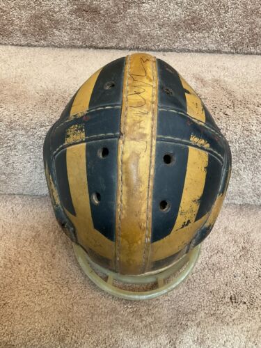 MacGregor Authentic H612 Leather Suspension Football Helmet Michigan Wolverines? Sports Mem, Cards & Fan Shop:Fan Apparel & Souvenirs:Football-NFL MacGregor   