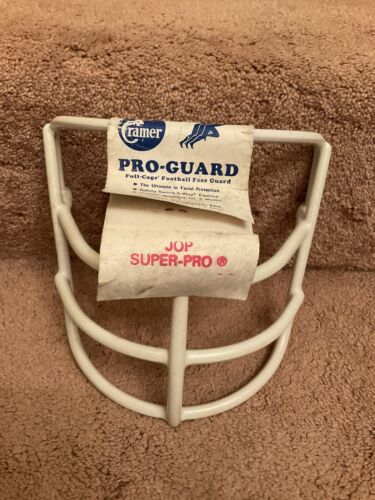 football helmet cage Vintage Cramer Super Pro JOP Large Red Dot White Football Helmet Facem – WESTBROOKSPORTSCARDS