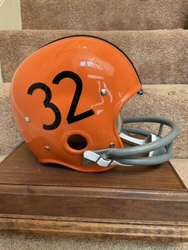 dr brown football helmet RK4 Husky Vintage Style Football Helmet 1960 Cleveland Browns Jim Brow – WESTBROOKSPORTSCARDS