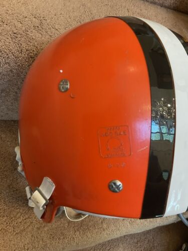 Vintage Rawlings HND-9 Cleveland Browns Football Helmet Date August 1979 CS4-2 Sports Mem, Cards & Fan Shop:Fan Apparel & Souvenirs:Football-NFL Riddell   