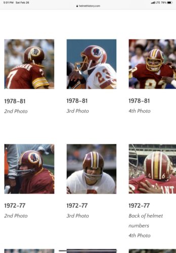 Rawlings Washington Redskins 1978? Large Football Helmet BD-9 Mask Sports Mem, Cards & Fan Shop:Autographs-Original:Football-NFL:Helmets WESTBROOKSPORTSCARDS   