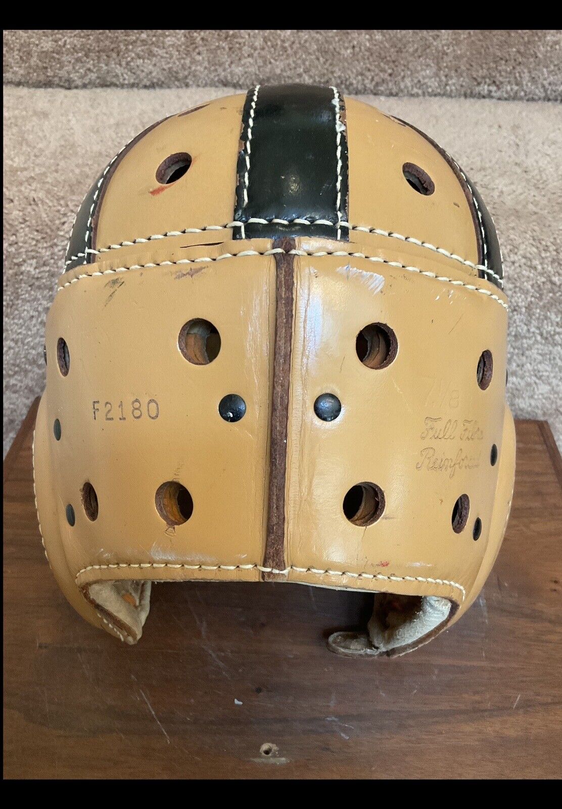 Original Rawlings Authentic F2180 Leather Suspension Football Helmet Size 7 1/8 Sports Mem, Cards & Fan Shop:Fan Apparel & Souvenirs:Football-NFL Rawlings   