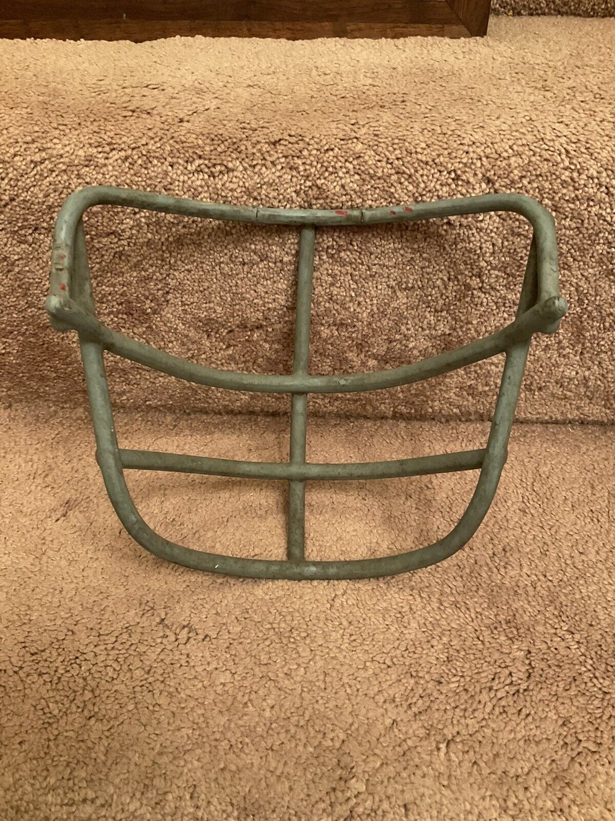 Vintage Original Schutt 1969 NJOP Large Red Dot Gray Football Helmet Facemask Sporting Goods:Team Sports:Football:Clothing, Shoes & Accessories:Helmets & Hats Schutt   