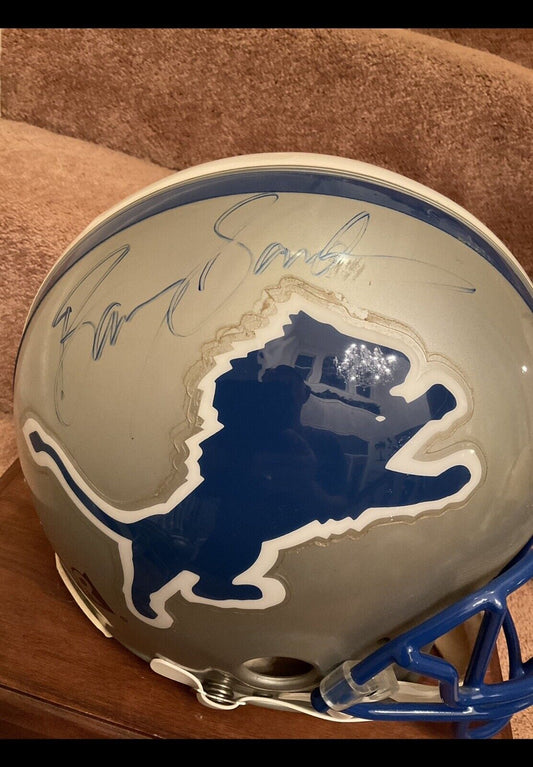 Barry Sanders Autographed Game Used Detroit Lions VSR-4 Riddell Football Helmet Sports Mem, Cards & Fan Shop:Autographs-Original:Football-NFL:Helmets WESTBROOKSPORTSCARDS   