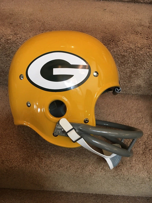 Riddell Classic RK Pro Line Throwback Helmets: Riddell Kra-Lite RK2 Suspension Green Bay Packers Football Helmet Bart Starr  WESTBROOKSPORTSCARDS   