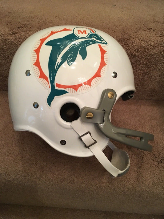 Riddell Classic RK Pro Line Throwback Helmets: Riddell Kra-Lite RK2 Suspension Football Helmet Miami Dolphins Bob Griese Rookie
