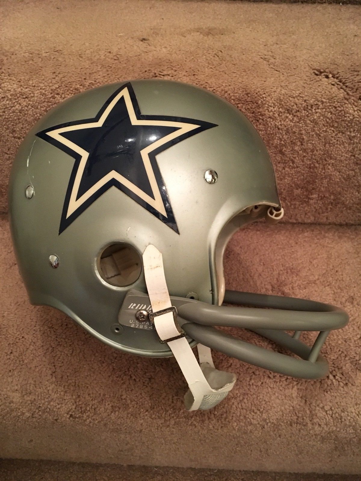 Original Authentic Vintage NFL Riddell Kra-Lite Game Football Helmets circa 1960-1970: Vintage Riddell Kra-Lite TK2 Football Helmet-1973 Dallas Cowboys Walt Garrison  WESTBROOKSPORTSCARDS   