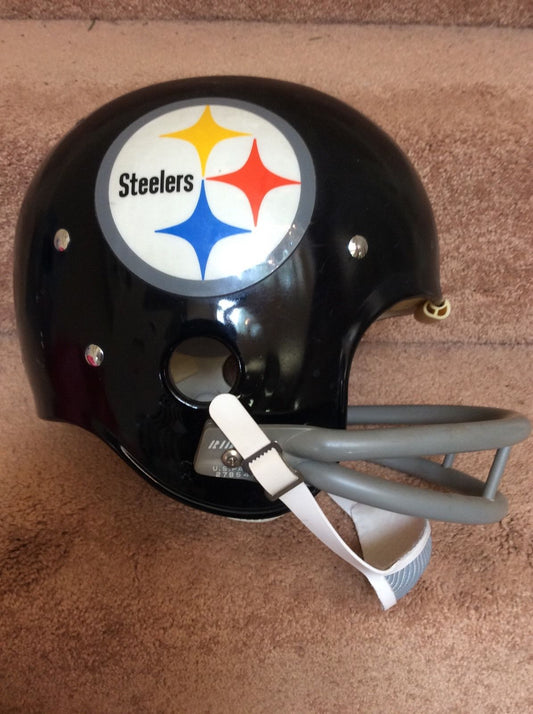 Original Authentic Vintage NFL Riddell Kra-Lite Game Football Helmets circa 1960-1970: Vintage Riddell Kra-Lite TK2 Football Helmet-1973 Pittsburgh Steelers -very Rare