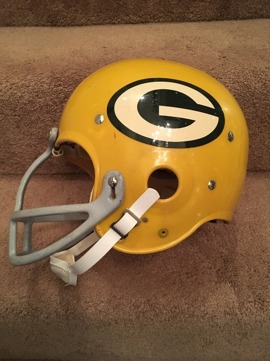 Original Authentic Vintage NFL Riddell Kra-Lite Game Football Helmets circa 1960-1970: Vintage Riddell Kra-Lite TK2 Football Helmet-1971 Green Bay Packers Brockington