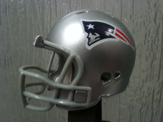 New England Patriots Revolution Riddell NFL Pocket Pro Helmet (Throwback Gray mask)  WESTBROOKSPORTSCARDS   