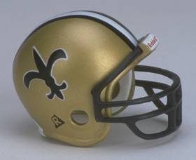 Riddell Pocket Pro and Throwback Pocket Pro mini helmets ( NFL ): New Orleans Saints 1976-1999 Throwback Pocket Pro Helmet