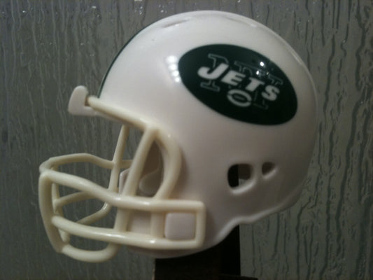New York Jets Revolution Riddell NFL Pocket Pro Helmet (Alternate White mask)  WESTBROOKSPORTSCARDS   