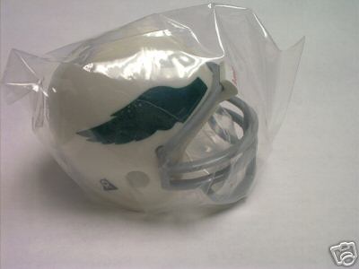 Riddell Pocket Pro and Throwback Pocket Pro mini helmets ( NFL ): Philadelphia Eagles 1969-1972 Throwback Pocket Pro Helmet (White Helmet with Grey Mask) from series II (2)