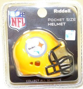 Riddell Pocket Pro and Throwback Pocket Pro mini helmets ( NFL ): Pittsburgh Steelers Gold Revolution Pocket Pro Helmet