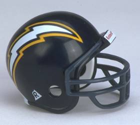 Riddell Pocket Pro and Throwback Pocket Pro mini helmets ( NFL ): San Diego Chargers Throwback Pocket Pro (Navy helmet with navy mask)