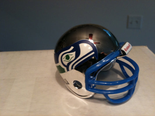 Riddell Pocket Pro and Throwback Pocket Pro mini helmets ( NFL ): Seattle Seahawks 1983-2001 Throwback Chrome Pocket Pro Helmet