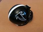 Riddell Pocket Pro and Throwback Pocket Pro mini helmets ( NFL ): Atlanta Falcons Prototype Throwback Pocket Pro Helmet (Black helmet with white stripe)