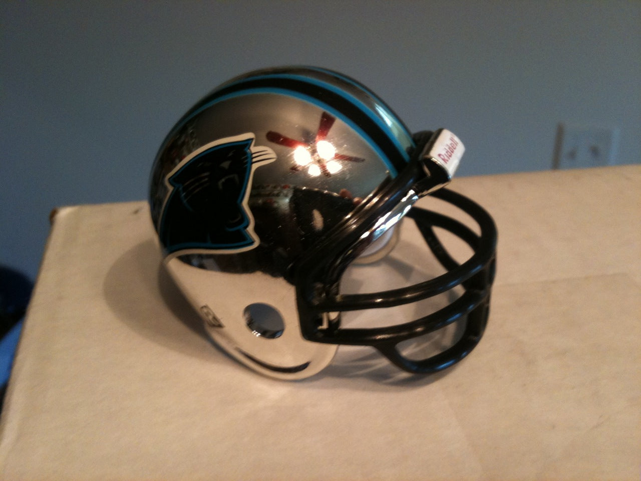 carolina panthers football helmets Carolina Panthers Riddell NFL Pocket Pro Helmet Chrome – WESTBROOKSPORTSCARDS