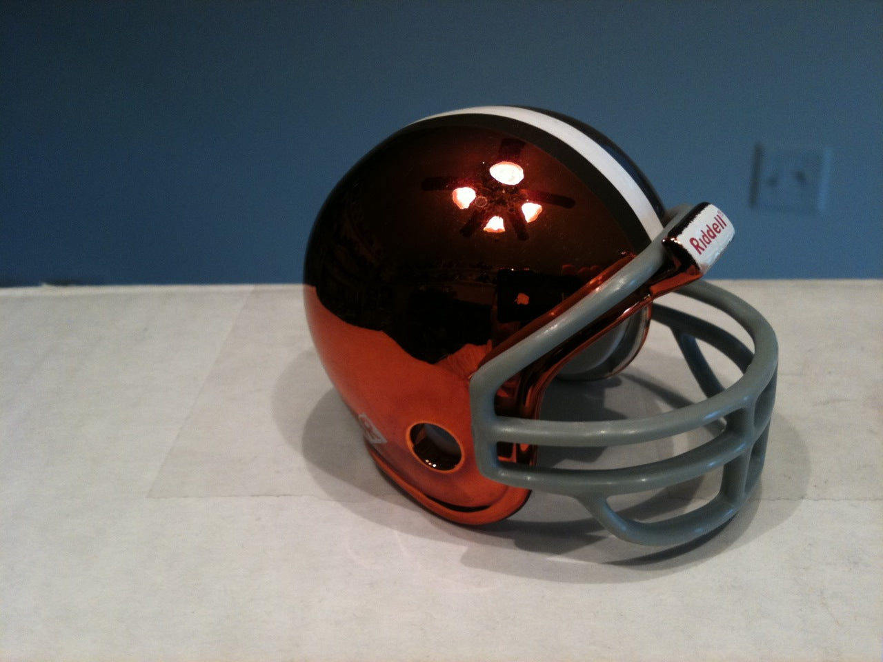 Cleveland Browns Riddell NFL Pocket Pro Helmet 1962-1974 Throwback Chrome (with Grey Mask)  WESTBROOKSPORTSCARDS   