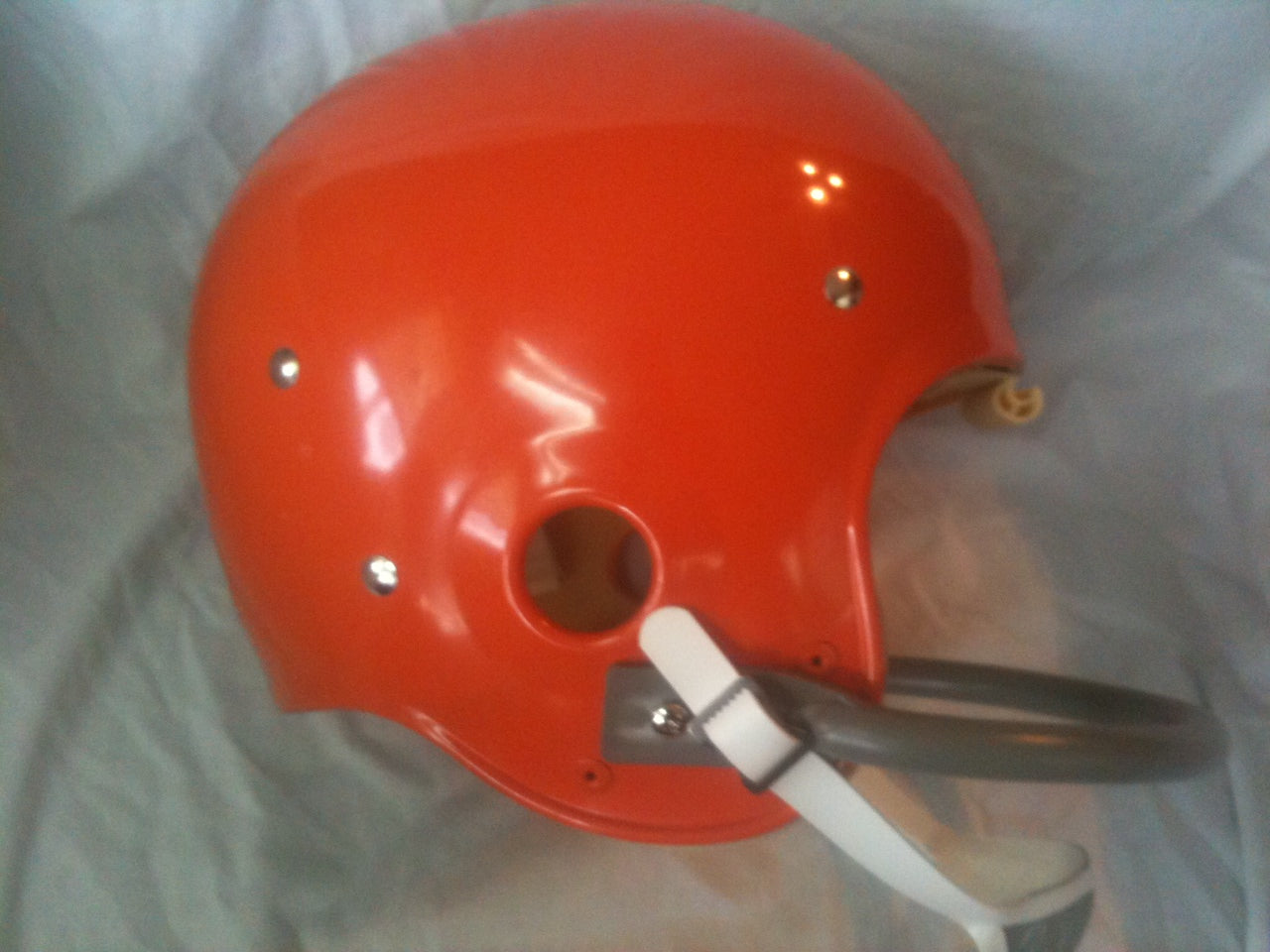 Game Used NFL, Riddell Kra-Lite, and Miscellaneous Helmets: Cleveland Browns Authentic Vintage NFL Riddell Kra-Lite Game Football Helmet Circa 1970  WESTBROOKSPORTSCARDS   