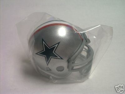 Riddell Pocket Pro and Throwback Pocket Pro mini helmets ( NFL ): Dallas Cowboys 1976 Throwback Pocket Pro Helmet ( Red, White, & Blue Stripes on current Helmet) from series II (2)