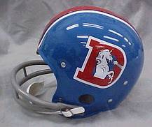 Riddell Classic RK Pro Line Throwback Helmets: Denver Broncos '68-'74 Classic Riddell RK Throwback Full Size Helmet  WESTBROOKSPORTSCARDS   