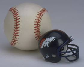 Riddell Pocket Pro and Throwback Pocket Pro mini helmets ( NFL ): Denver Broncos Pocket Pro Helmet