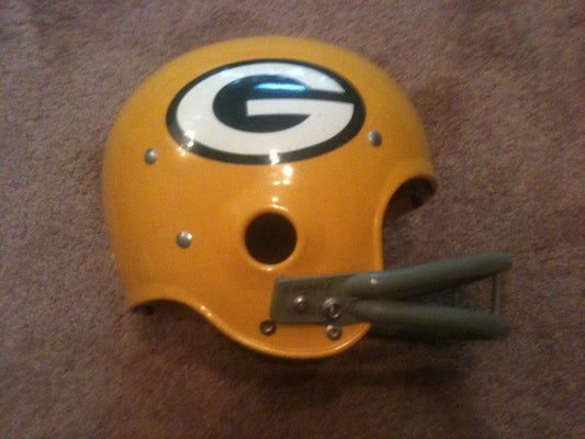 Game Used NFL, Riddell Kra-Lite, and Miscellaneous Helmets: Green Bay Packers Authentic Vintage NFL Riddell Kra-Lite Game Football Helmet Circa 1971  WESTBROOKSPORTSCARDS   